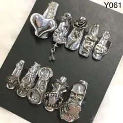 Y061♡ネイルチップ♡地雷系ネイル♡ゴテゴテネイル♡サブカル♡ギャル♡ロング♡