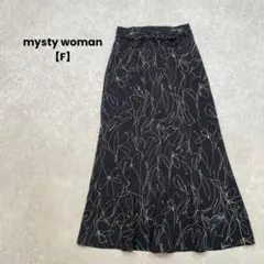 【mysty woman】花柄フレアスカート　F モノトーン　大人可愛い　綺麗めのサムネイル