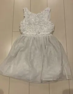 H&M ドレス　キッズ　子供　フォーマル　フラワー　レース　　白　発表会
