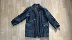 レザー カーコート フード取り外し可 ブラック 黒 Lサイズ