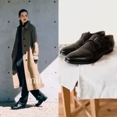 美品 イタリア製 マーガレットハウエル レザーモンクシューズ 11万