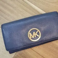 Michael Kors ネイビー 長財布 MKロゴ