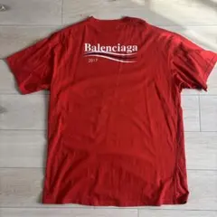 17AW BALENCIAGA バレンシアガ　キャンペーンロゴプリントTシャツMのサムネイル
