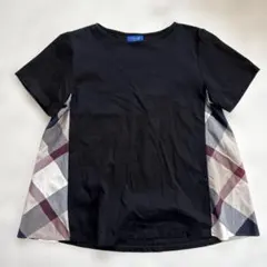 美品 ブルーレーベルクレストブリッジ 38 サイドチェック Tシャツ 黒