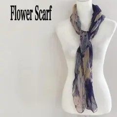 ストール 花柄 ボタニカル柄 透け感 薄手 華やか カラフル 鮮やか カジュアル