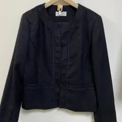 OPAQUE.CLIP ノーカラーツイードジャケットＬサイズ40 セレモニー