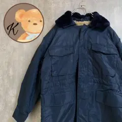 【雰囲気◎】メンズ アウター ブルゾン ナイロン　ボアコート　日本製　ネイビー