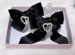 ♥︎リボン パール ハート ヘアクリップ 量産型 地雷