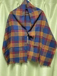 ストール　美品　可愛い♡ チェック柄　フリンジ付　昭和　レトロ　エモい