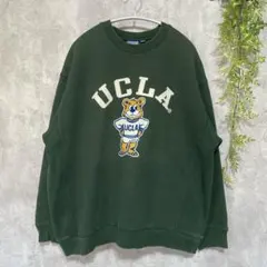 【UCLA】スウェット トレーナー サイドリブ フロッキープリント 裏起毛 M