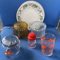 昭和 レトロ グラス 皿 アンティーク 入れ物 ガラス