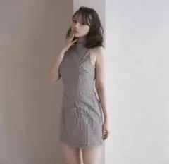 ANDMARY ナタリーチェックミニドレス