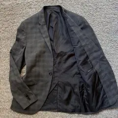 【未使用級】 H&M テーラードジャケット グレンチェック グレー Mサイズ相当