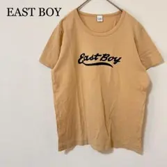 イーストボーイ　Tシャツ センターロゴ キャメル 絹混 M 日本製　カジュアル