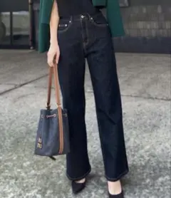 神戸レタス　岡部あゆみ ワイドストレートデニム インディゴ　Mサイズ