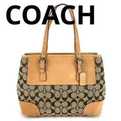 COACH コーチ シグネチャー 6892 トートバッグ キャンバス レザー