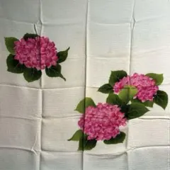 新品　風呂敷　ピンク紫陽花柄　絹100% 67x67cm