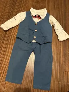 【海外子供服】ネイビーのフォーマルスーツセット90サイズ