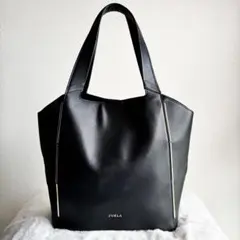 希少【美品】FURLA フルラ Audrey オードリー ブラックレザー トート