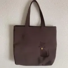 猫刺繍 ブラウン バッグ 日本製