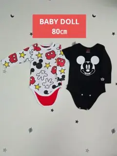 BABYDOLL ミッキー ロンパース 2枚セット 80cm