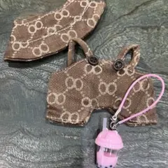 러브 17cm 브라운 데님 모자 오버올 2점 덤으로