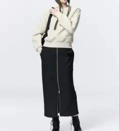 新品、未使用　GU 裏フリースフロントジップスカート