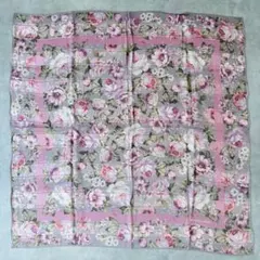 新品 ヴィンテージ Ralph Lauren チェック花柄シルクスカーフ 大判