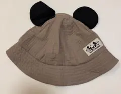 【未着用】Disney ミッキー耳付きベビー帽子 50cm