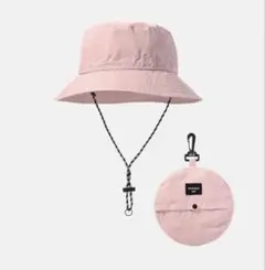 サファリハット ユニセックス 折りたたみ コンパクト 帽子　ライトピンク
