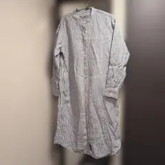 無印良品 ストライプ 長袖シャツワンピース