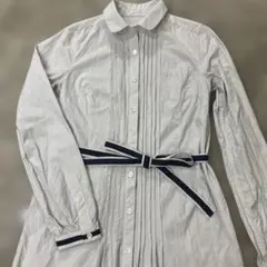 ストライプ ♯長袖シャツワンピース