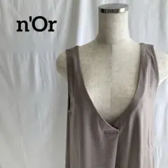 n'OrノースリーブVネックロングワンピース