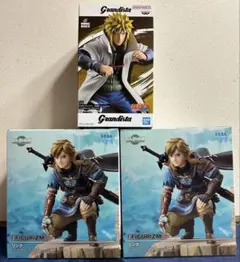 【未開封】プライズフィギュア3個まとめ　ゼルダの伝説　リンク　波風ミナト