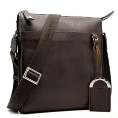 美品 ブルガリ ロゴマニア ショルダーバッグ レザー ロゴチャーム 斜め掛け 茶