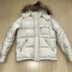 COACH ラムレザー ダウンジャケット ムートン 羊革 ダウン M ベージュ 