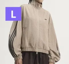adidas チェック トラックジャケット ベージュ　L　LE8307のサムネイル