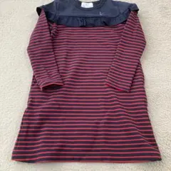 KUMIKYOKU ネイビー赤ストライプ ワンピース 120cm