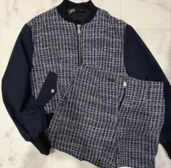 ZARA ツイード　セットアップ　スカジャン　ショートパンツ