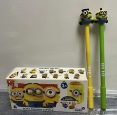 ミニオン ボールペン2本セット(非売品) ＆カプセル3パック入り