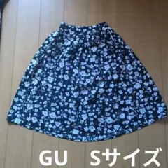GU　花柄 タックフレアスカート　Sサイズ