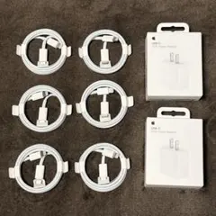 【純正新品】Lightningケーブル6本＋20W USB-C電源アダプタ2個