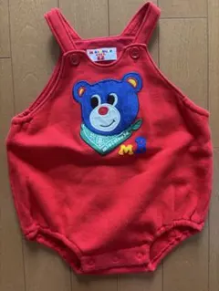 【gw限定お値下げ‼️】ミキハウス 赤いクマのロンパース 80 ダルマ