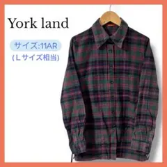 York land チェック柄 長袖シャツ ネルシャツ11AR サイズL