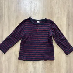 【送料無料】petit mainボーダー長袖カットソー⭐︎110