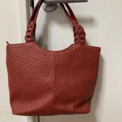 こ*ん様 REO VALENTINO オーストリッチハンドバッグ　赤茶色