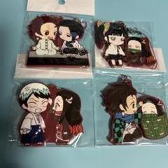 鬼滅の刃 ストラップ 4個セットカナヲ　ねずこ　炭治郎　愈史郎　しのぶ