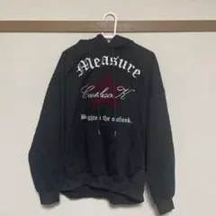 フロント刺繍 スターデザイン パーカー ブラック