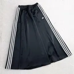 アディダス　トラックスカート　サテンロングフレアスカート　Lサイズ