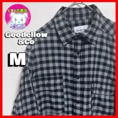 usa古着 Goodellow&Co ネルシャツ M チェックブラック グレー
